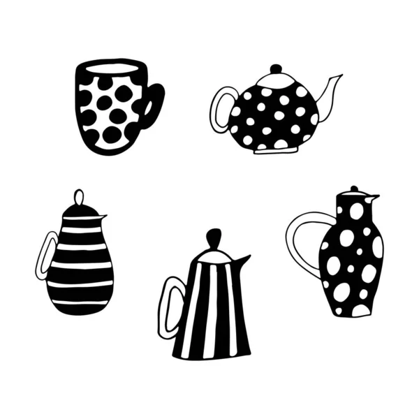 Colección simple y elegante de ilustraciones modernas, elementos dibujados a mano vectoriales, garabatos, letras, frase — Archivo Imágenes Vectoriales