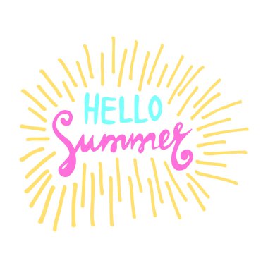 Basit ve şık modern renkli illüstrasyon, vektör el çizimi elementler, karalamalar, harfler, ifade