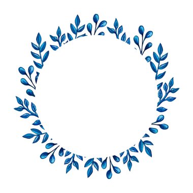 Bir dizi suluboya bitki ve çiçek çizimi