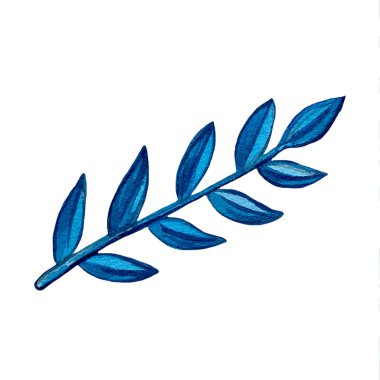 Bir dizi suluboya bitki ve çiçek çizimi