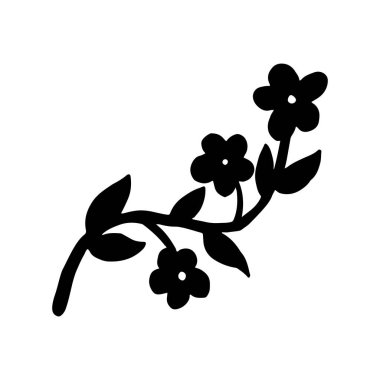 Siluette beyaz üzerine izole edilmiş bir dizi düz çiçek simgesi.