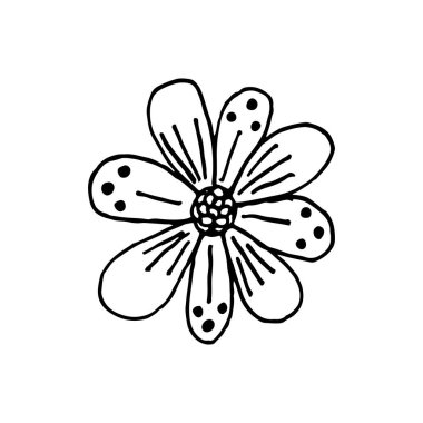 Siluetteki düz çiçek simgeleri beyaza izole edilmiş. Siyah ve beyaz basit geçmişe dönük tasarımlar.