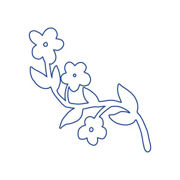 Набір Плоских Квіткових Іконок Силуеті Ізольовані Білому — стоковий вектор