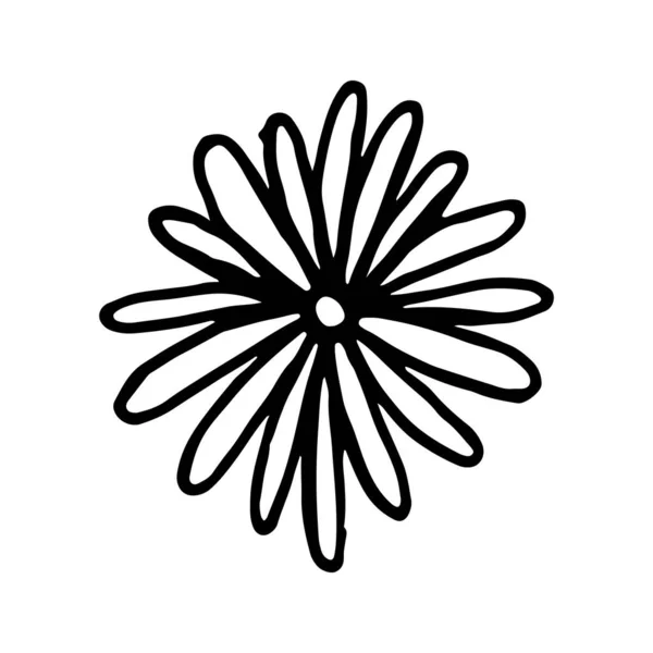 Conjunto Ícones Flores Planas Silhueta Isolada Branco Desenhos Retrô Simples —  Vetores de Stock
