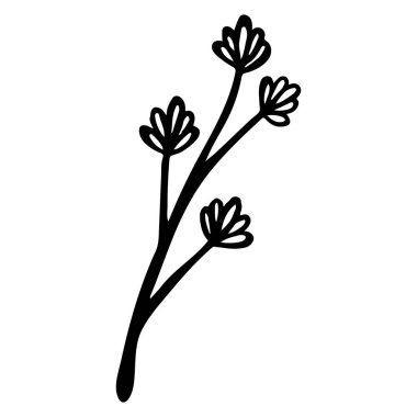 Siluette beyaz üzerine izole edilmiş bir dizi düz çiçek simgesi.