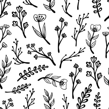 Siluette beyaz üzerine izole edilmiş bir dizi düz çiçek simgesi.