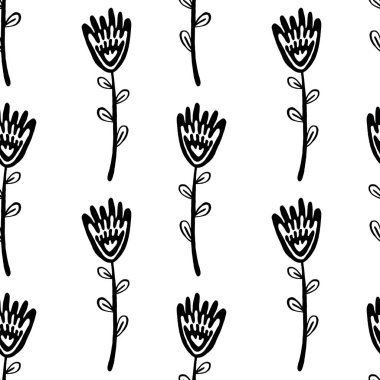 Siluette beyaz üzerine izole edilmiş bir dizi düz çiçek simgesi.