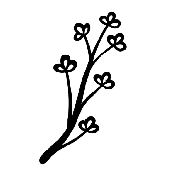 Sada Plochých Ikon Květin Siluetě Izolované Bílém — Stockový vektor