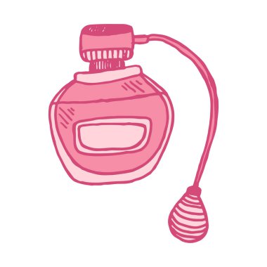 Cilt bakımı kozmetik el yapımı vektör çizimi. Krema, parfüm, serum damlası ve yüz jölesi veya losyon ikonları. 24 saat yüz kremi koruması. Tıbbi cilt kozmetiği.