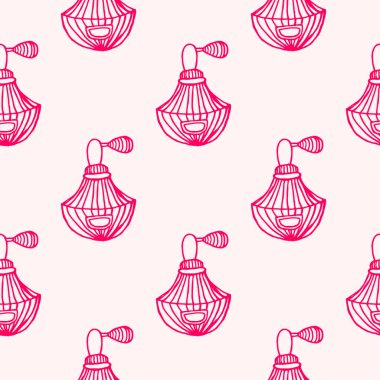 Cilt bakımı kozmetik el yapımı vektör çizimi. Krema, parfüm, serum damlası ve yüz jölesi veya losyon ikonları. 24 saat yüz kremi koruması. Tıbbi cilt kozmetiği.