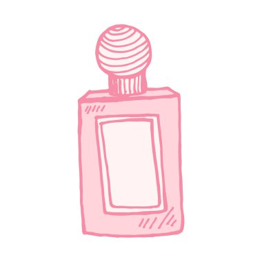 Cilt bakımı kozmetik el yapımı vektör çizimi. Krema, parfüm, serum damlası ve yüz jölesi veya losyon ikonları. 24 saat yüz kremi koruması. Tıbbi cilt kozmetiği.