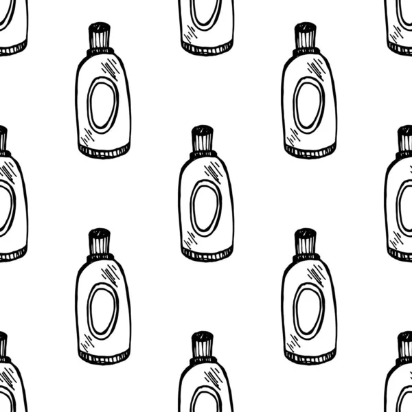 Cuidado Piel Cosmética Ilustración Vectorial Dibujado Mano Iconos Crema Perfume — Vector de stock