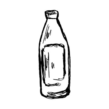 Vektör kümesi kroki kokteyller ve alkollü içecekler