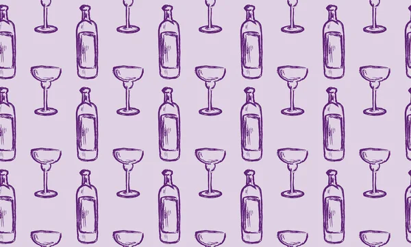 Векторний Набір Ескізів Коктейлів Алкогольних Напоїв — стоковий вектор