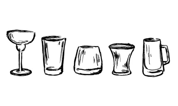 스케치 칵테일 음료의 — 스톡 벡터