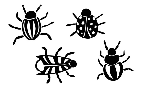 Insect Icons Set Vector Collection Bugs Symbols Thin Line Style — Stock Vector