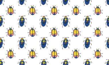 Beyaz üzerine izole edilmiş basit tehlike böceği çizgi film renkli simge sembolü. Vektör İllüstrasyonu