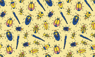 Beyaz üzerine izole edilmiş basit tehlike böceği çizgi film renkli simge sembolü. Vektör İllüstrasyonu