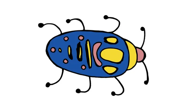 Jednoduché Nebezpečí Hmyz Karikatura Barevné Ikony Symbol Izolovaný Bílém Vektorová — Stockový vektor