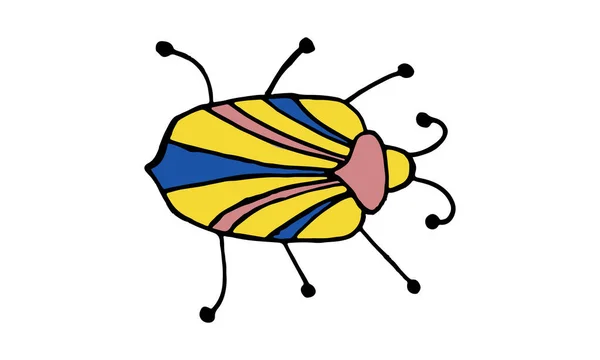 Peligro Simple Insecto Dibujos Animados Icono Colores Aislado Blanco Ilustración — Archivo Imágenes Vectoriales