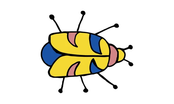 Peligro Simple Insecto Dibujos Animados Icono Colores Aislado Blanco Ilustración — Vector de stock