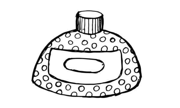 Pielęgnacja Skóry Kosmetyka Ręcznie Rysowane Wektor Ilustracji Krem Perfumy Serum — Wektor stockowy