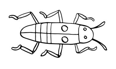 Beyaz üzerine izole edilmiş basit tehlike böceği çizgi film renkli simge sembolü. Vektör İllüstrasyonu