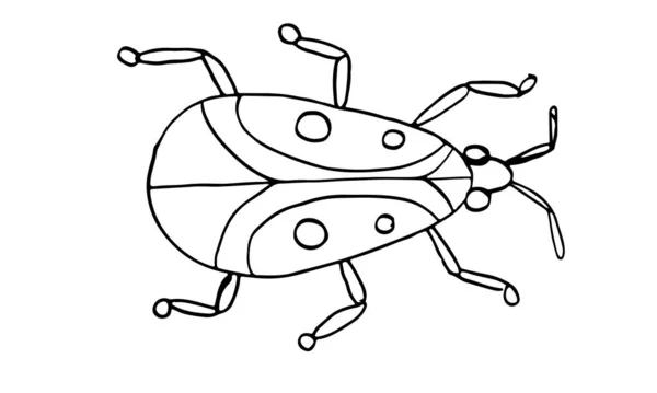 Peligro Simple Insecto Dibujos Animados Icono Colores Aislado Blanco Ilustración — Archivo Imágenes Vectoriales