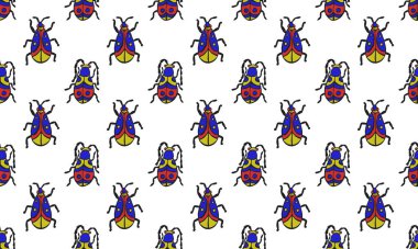 Beyaz üzerine izole edilmiş basit tehlike böceği çizgi film renkli simge sembolü. Vektör İllüstrasyonu