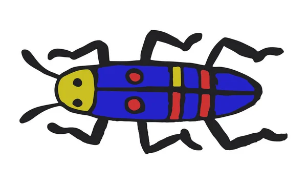 Einfache Gefahr Insekt Karikatur Buntes Symbol Symbol Isoliert Auf Weiß — Stockvektor