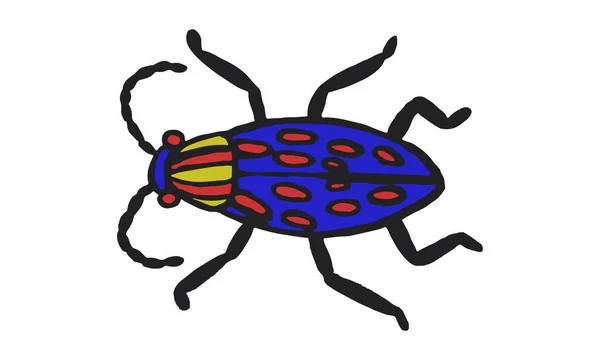 Peligro Simple Insecto Dibujos Animados Icono Colores Aislado Blanco Ilustración — Archivo Imágenes Vectoriales