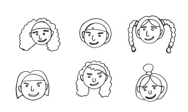 karikatür yüz vektör insanlar illüstrasyonu