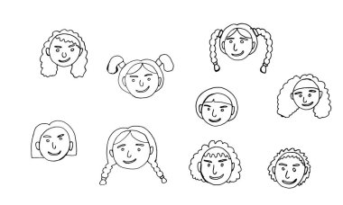 karikatür yüz vektör insanlar illüstrasyonu