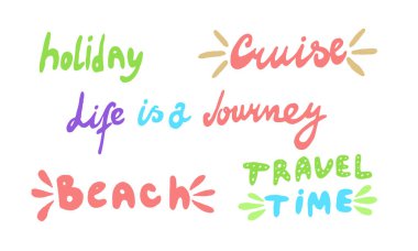 Yaşam tarzı ilham tırnak yazı seyahat. Motivasyonel tipografi. Hat grafik tasarım öğesi.