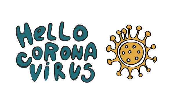 Conjunto Letras Mano Con Puntas Cuarentena Coronavirus Diferentes Comillas Vector — Vector de stock