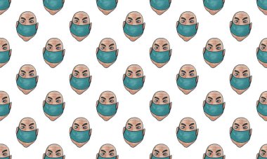 Kendilerini virüsten koruyan tıbbi maskeler takan insanların görüntüsü. Coronavirüs salgını. Grip patlaması. Kalabalık..