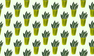 Suluboya kaktüs dikişsiz desen. Suluboya kaktüsler, elle çizilmiş kaktüsler.