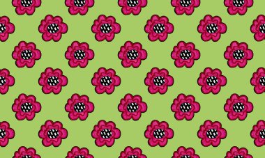 Parlak ve beyaz arka planda çok renkli çiçekler. desen