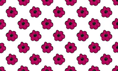 Parlak ve beyaz arka planda çok renkli çiçekler. desen