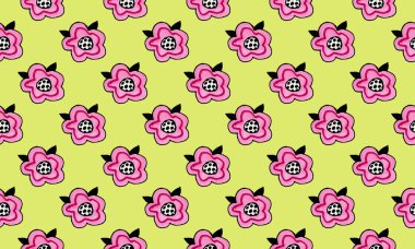 Parlak ve beyaz arka planda çok renkli çiçekler. desen