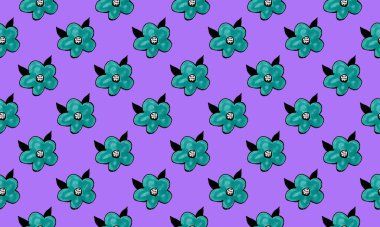 Parlak ve beyaz arka planda çok renkli çiçekler. desen