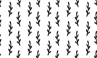 Beyaz arka planda siyah ve beyaz bahar dalları. Baskı ve tasarım için kullanılabilir. golf sopası çizimi