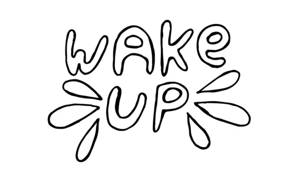 Handgetekende Kalligrafie Koffie Goedemorgen Belettering Slogans — Stockvector