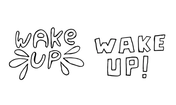 Handgetekende Kalligrafie Koffie Goedemorgen Belettering Slogans — Stockvector