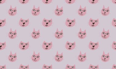 Kedi miyavlatan el yazısı harfleri sevimli bir kelime. vektör illüstrasyonu