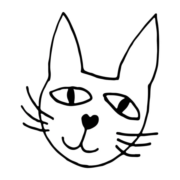 Kedi Miyavlatan Yazısı Harfleri Sevimli Bir Kelime Vektör Illüstrasyonu — Stok Vektör