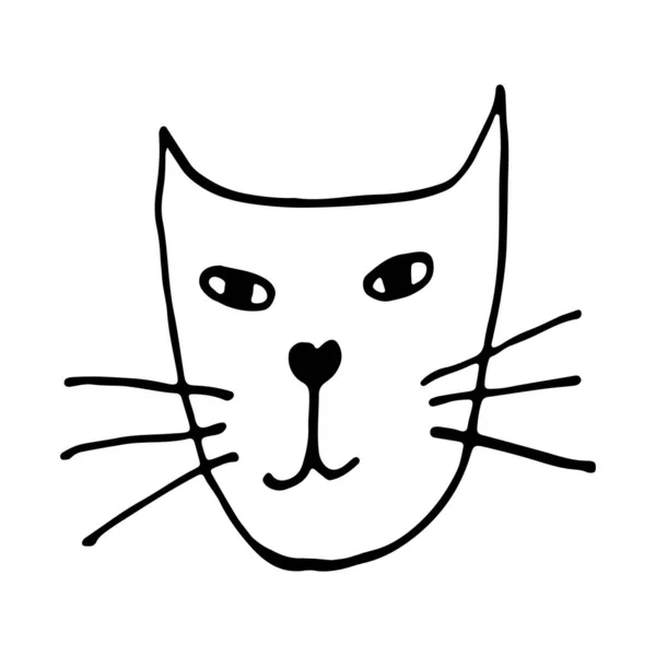 Caligrafía Dibujada Mano Letras Gato Maullido Palabra Linda Ilustración Vectorial — Archivo Imágenes Vectoriales