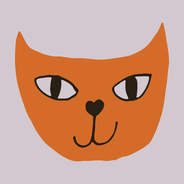 Desenho Mão Desenho Animado Gato Vector Ilustração — Vetor de Stock