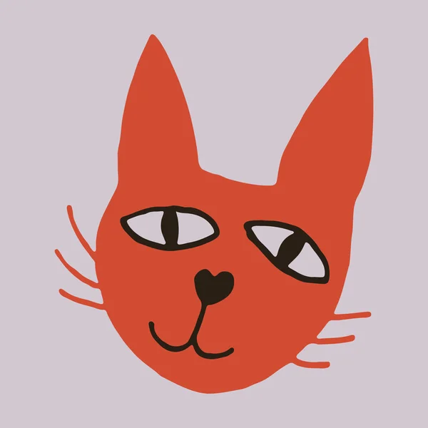 Desenho Mão Desenho Animado Gato Vector Ilustração —  Vetores de Stock