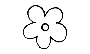 Basit yaz çiçekleri çizimleri. Soyut çiçek çizimi. el çizimi vektör sanatı.